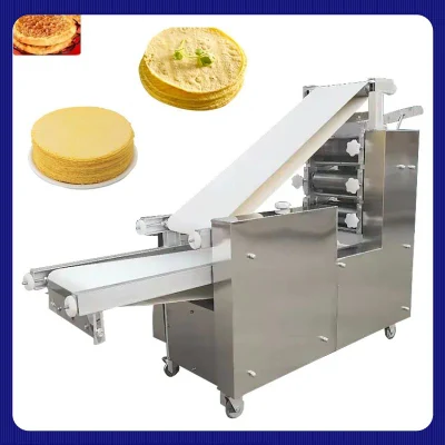 5-40cm Restaurant Automatique Farine Maïs Mexicain Tortilla Indien Chapati Taco Roti Plat Arabe Pita Pain Pizza Base Croûte Boulette Wrapper Peau Making Machine